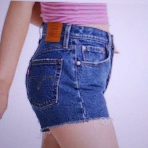 Nwt Levi 501 High Rise Denim Shorts Size 33 - Picture 3 of 16